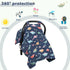 Car Seat Cover Baby, Peekaboo Opening Carseat Covers Baby Boy, Minky Infant Car Seat Canopy, Multi-Use Cover Protecting