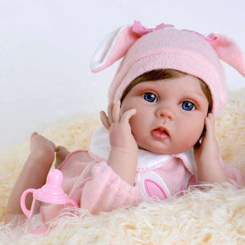 Aori Reborn Baby Dolls - Lifelike Girl Doll with Feeding Toy, Realistic Newborn Gift Set for Kids 3+