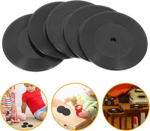 ABOOFAN 6pcs Miniature Records, 1:12 Scale Tiny Music Room Furniture Model for Doll House Accessory