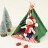 Minamzee 1:12 Dollhouse Camping Bed Tent, Mini Green Cloth Tent with Carpet, Miniature Outdoor Furniture Accessories