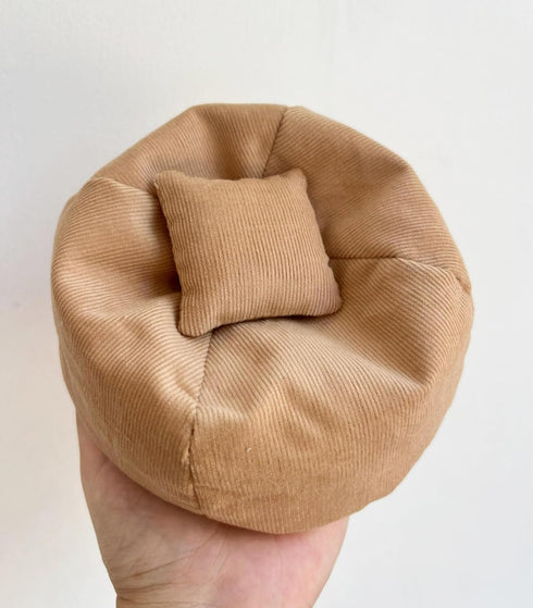 15-17cm Handmade Bean Bag Chair for Doll Seat, Doll Sofa Table Dispaly Accessories (Brown)