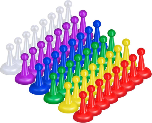 48 Pcs Multicolor 1 Inch Board Game Pieces, Plastic Pawns for Tabletop Games, Random Color Accessories