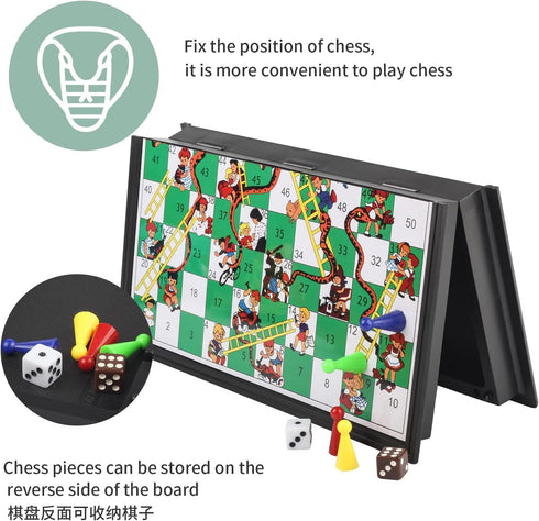 Andux Foldable Magnetic Snake Chess, Portable Board Game Set CXYXQ-03 (M)