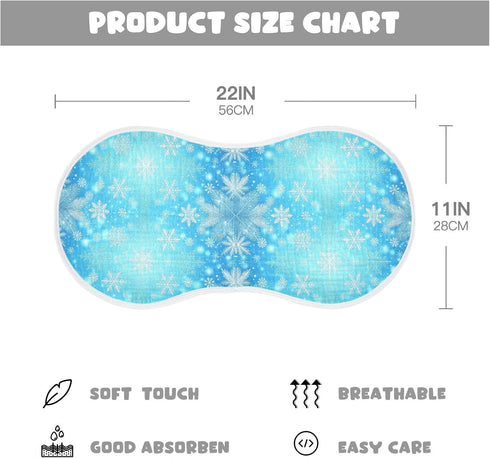decor gift 4 Pack 22x11in Cotton Burp Cloth Soft and Absorbent? Winter Snowflake Blue Baby Rags for Unisex