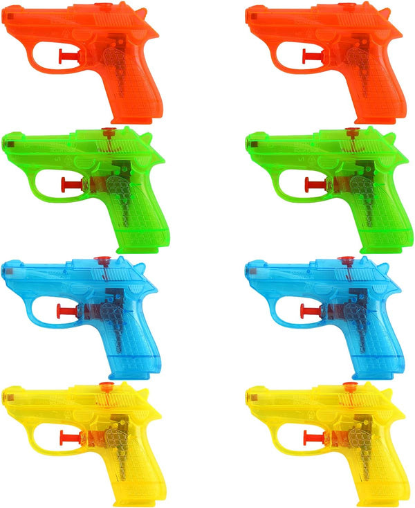 8 Pack Small Water Guns for Kids, Plastic Blasters for Outdoor Water Fighting, Swimming Pool Beach Toys