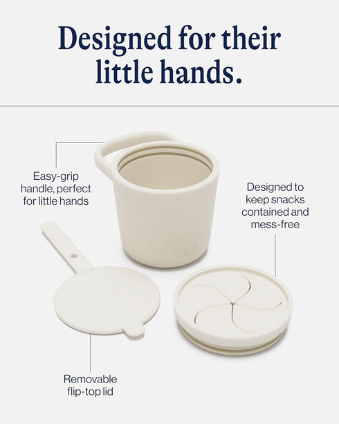 Lalo Snack Cup - Mess-Free Silicone Snack Cups for Toddlers & Babies with Detachable Lid, BPA-Free Baby Snack