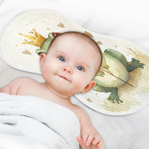 YETTASBIN Watercolor Frog Muslin Baby Burp Cloth, Super Soft Absorbent Cotton Burp Rag Baby Bibs Feeding Cloth