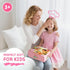 Set 3 4 5 6 7 8 Kids Kitchen Knife for Real Cooking with Storage Box Pink, Montessori Kitchen Toy with Cutting Board