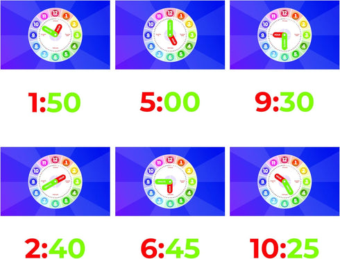 Interactive Educational Teaching Clock, Learn Time Easily with Moveable Arms, Hands-On Learning Tool for Kids