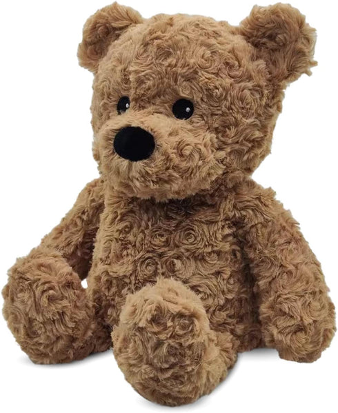 Warmies Brown Curly Bear Heatable and Coolable Weighted Teddy Bear, Lavender Aromatherapy Plush