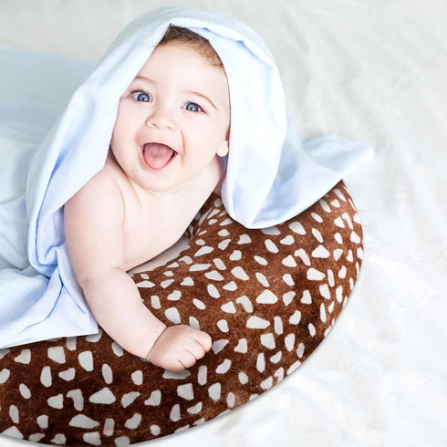 GFU Nursing Pillow Cover for Baby Boys and Girls, Minky Breastfeeding Pillow Case for Newborn, Soft Deer Skin Print