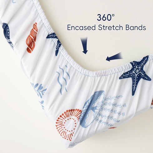4 Pack 28x52 Inches PHF Soft Shark Crib Sheets Fitted, Comfy Breathable Baby Sheets for Boys Girls, Fits Standard Crib