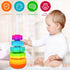 Baby Spinning Stack Toys, Colorful Rainbow Design ABS Plastic, Educational Interactive Learning Toys for Boys and Girls