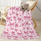 Baby Blanket Pink Bow Pattern Cherry for Boy Girl Newborn 30x40 Inch