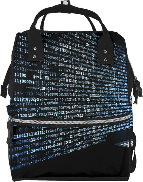 DWVTSLH Programmer Programming Code Diaper Bag Backpack Multifunction Nappy Bags Waterproof Mummy Backpack