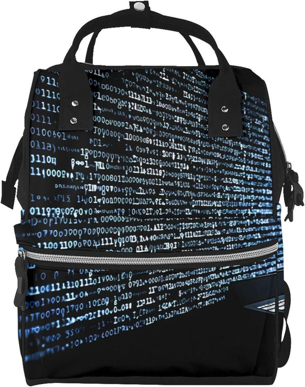 DWVTSLH Programmer Programming Code Diaper Bag Backpack Multifunction Nappy Bags Waterproof Mummy Backpack