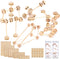 Zhanmai 2 Sets of 120 Pcs Wooden Building Blocks, Educational Natural Wood Toys for Kids, Different Sized Sets for Boys