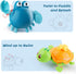 6 9 12 18 1 2 3 iPlay,iLearn Baby Bath Toys w/ Organizer, Infant Bathtub Shower Toy, Wind up Turtle, Water Squirt
