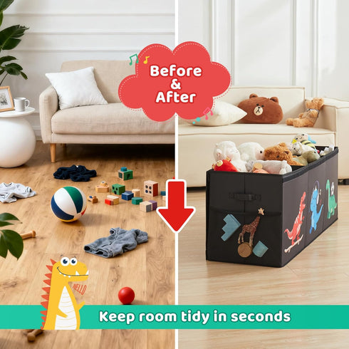 Box,150L Lid,40"x14"x16" Extra Large Toy Sturdy Dinosaur Collapsible Storage with Kids Storage Organizer,Chest Bin