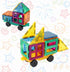 Set 3+ Magnetic Tiles Car Truck Kit Toy with Stronger Magnets, Educational Magnet Cars with Re-Enforced Hitch and Long