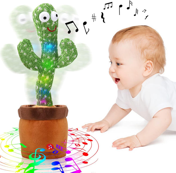 Talking Cactus Mimicking Toy, Plush Toy that Repeats What You Say, Singing and Dancing Gift for Kids