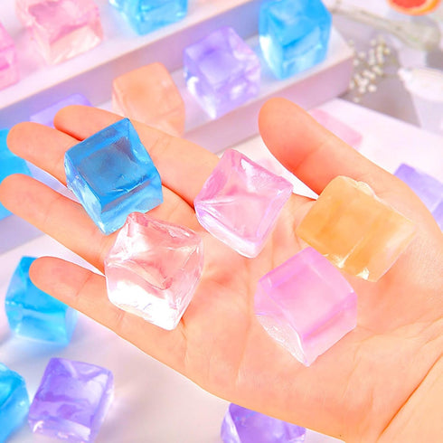 24Pcs Stress Balls Fidget Toys Adults, Ice Cube Squeeze Toys - Square Squeeze Ball Sensory Toys, Squeeze Toys - Small