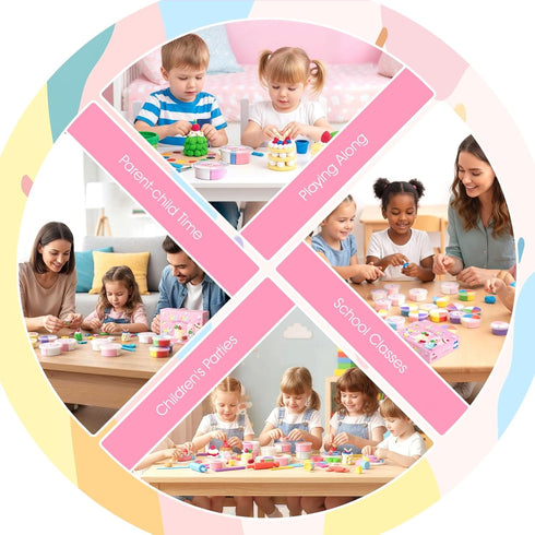 hittaty 12 Air Dry Clay Kits for Kids - Cake Themed Model Magic Clay, Boxes Molding Clay for Kids with Sculpting Tools
