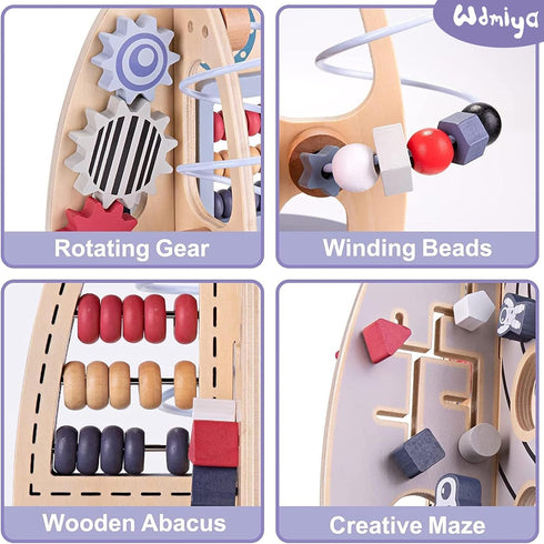 1 1st 6-18 Wdmiya Space Wooden Activity Cube Toys for Baby, Montessoritoys for Year Old Boy & Girl Birthday Gifts