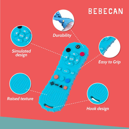 Silicone Baby Remote Teether, Safe BPA Free Control Toy, Perfect Distraction for Baby, Remote Teether for Infants