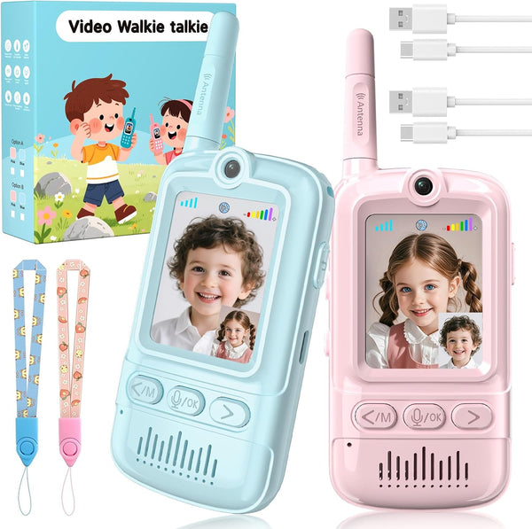 A Artman Artman Video Walkie Talkies for Kids, 2 Pack Rechargeable Walkie Talkies with