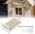 Wooden Doll House Bed, 1:12 Scale Miniature Bedroom Furniture Set with Mattress and Pillows