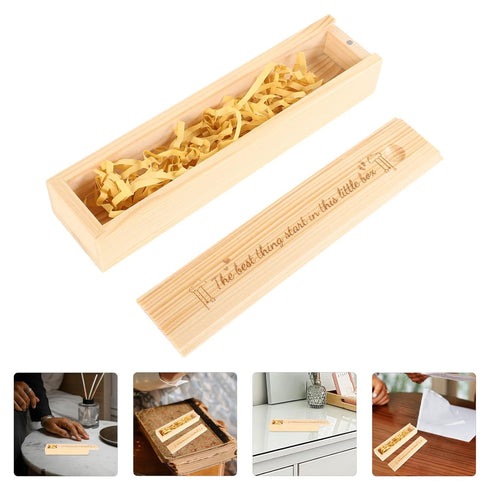VOSAREA Lidded Wooden Pregnancy Test Keepsake Box Elegant Announcement Storage Case for First Positive Test Beautifully