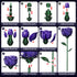 XGSHJ Set 12 Pack Purple Rose Bouquet Building for Girls & Boys - Botanical Collection Gift for Easter Basket