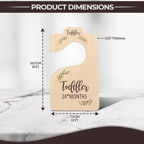 Solid Wooden Baby Clothes Dividers for Closet, Set of 8 Double-Sided for Newborn to 24 Months