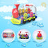 Kizeefun Light Up Train Toy for Toddlers: Educational Crawling Transparent Gear Car Toy with Cool Light and Music
