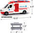 Kids Ambulance Toy Truck 1/16 Scale with Lights & Siren, Friction-Powered Rescue Toy with Removable Stretcher and Open
