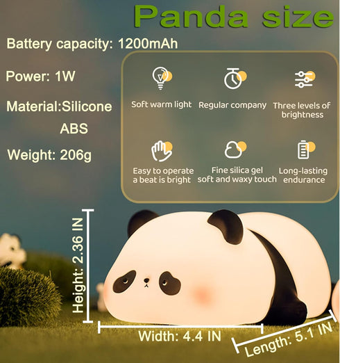 3 Dimmable DREAMING MY DREAM Cute Panda Night Light, LED Squishy Novelty Animal Night Lamp, Level Nursery Nightlight