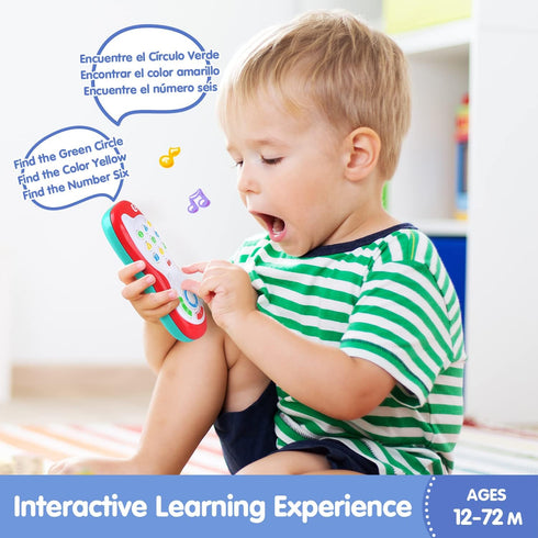PLAY Baby Controller Toy - Bilingual Learning Toys, Pretend Video Game Controller & TV Remote Combo