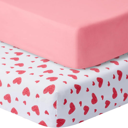 GUNTAIL Baby Crib Sheets for Boys Girls, 2 Pack Fitted Crib Sheet