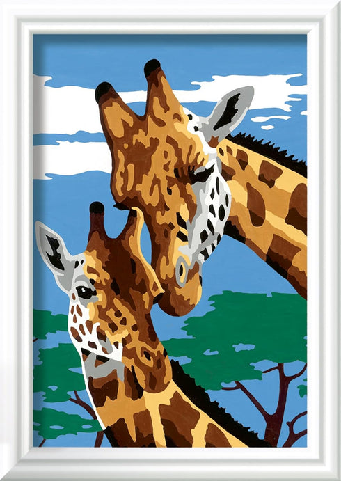 Ravensburger Cute Giraffes Paint by Numbers Kit for Kids - Painting Arts and Crafts for Ages 7 and Up