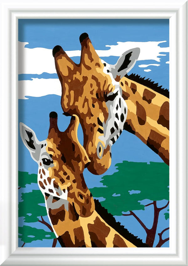 Ravensburger Cute Giraffes Paint by Numbers Kit for Kids - Painting Arts and Crafts for Ages 7 and Up