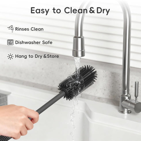 Set Free,3 Silicone Cleaning Brush Kit,Water Bottle and Straw Cleaner Brush for Tumbler,Baby Bottle,Breast Pump