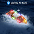 YEETFTC 2Pack 8-12 Alarm,2.4Ghz,Control 50M,Rechargeable LED Light RC Boat Remote Control Pool Water Toys for Kids Ages