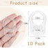 10 Pack AUEAR, Silicone Adapter Rings Holder for Nipple Pacifier Clip Food Grade Transparent Color