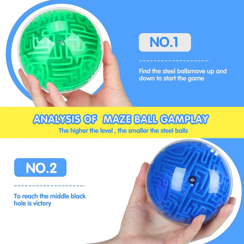 Sumind 4 Pcs 3D Puzzle Maze Ball, Magic Brain Teasers Games for Adults Teens Hard Challenges