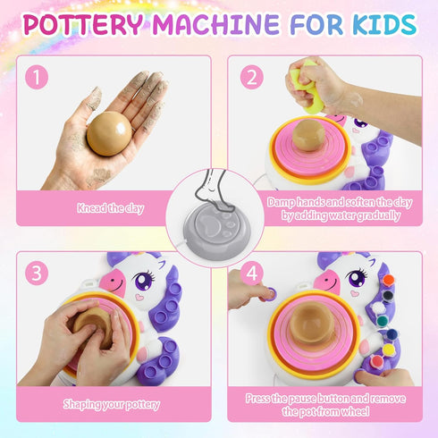 8-12, 6 7 8 9 10 11 12+, Pottery Wheel for Kids, Arts and Crafts for Kids Ages Complete Pottery Painting Craft Kit