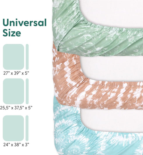 Pack 3 Pack The Peanutshell n Play Sheets, Fitted Mini Crib Sheets, Playard Sheets, Playpen, Portable Crib Bedding