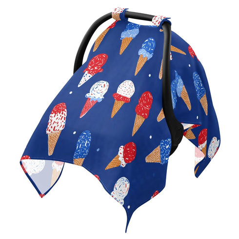 Mazeann July 4th Ice Creams Car Seat Cover Baby Breathable Soft Infant Carseat