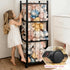Wooden Stuffed Animal Zoo Storage - Sturdy Solid Wood Toy Organizer with Lockable Wheels, Easy-Assemble/Clean, Large
