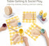 Table-Setting Set 21 3+ Pillowhale Wooden Learning Play for Kids Dinner Plates, Cups & Cutlery for Social Play Pcs